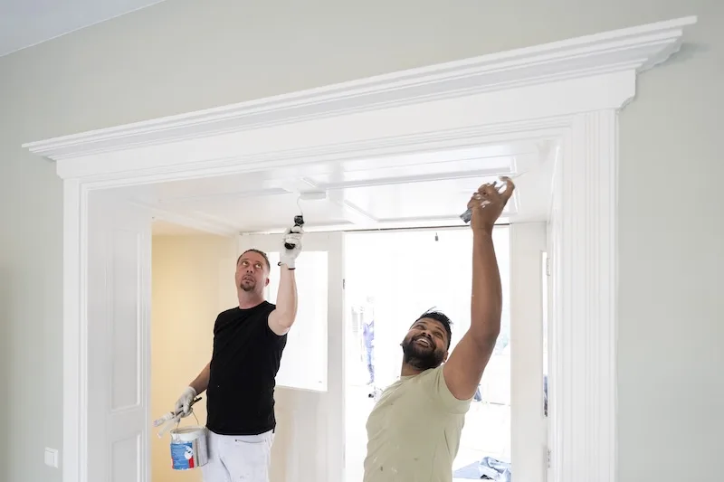 two painters painting