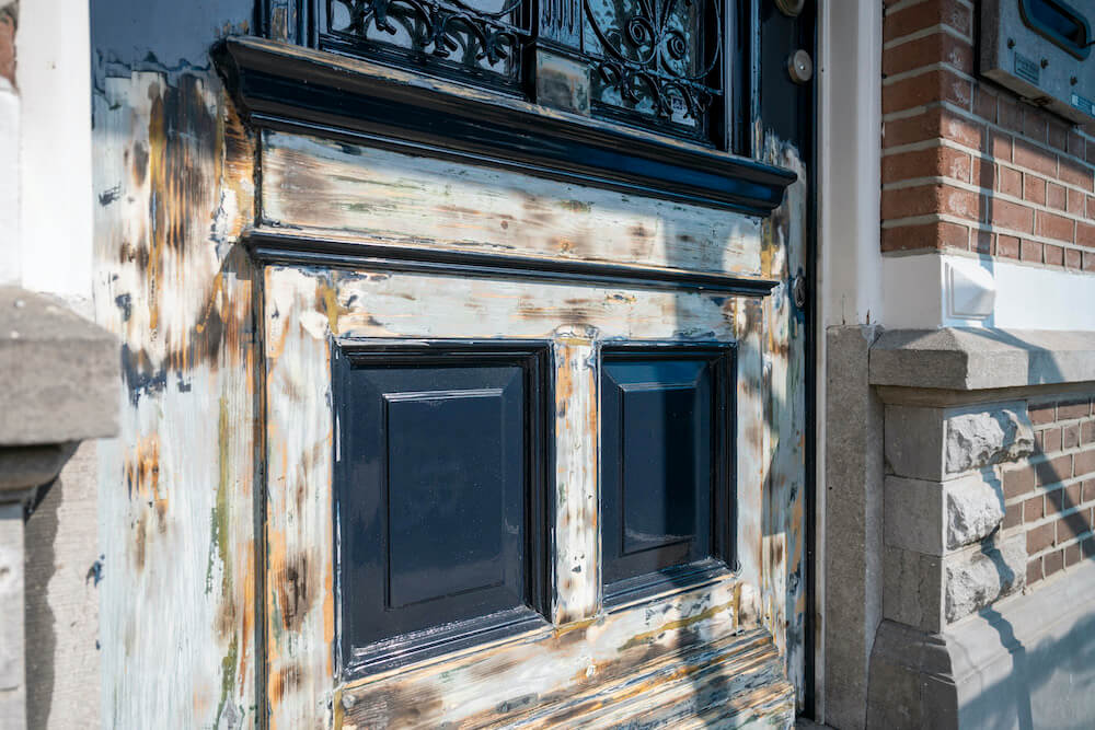 Sanded front door